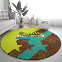Quality Learning Center Round Carpet with School Supply Doodle Pattern