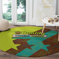 Quality Learning Center Round Carpet with School Supply Doodle Pattern