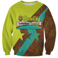 Quality Learning Center Sweatshirt with School Supply Doodle Pattern