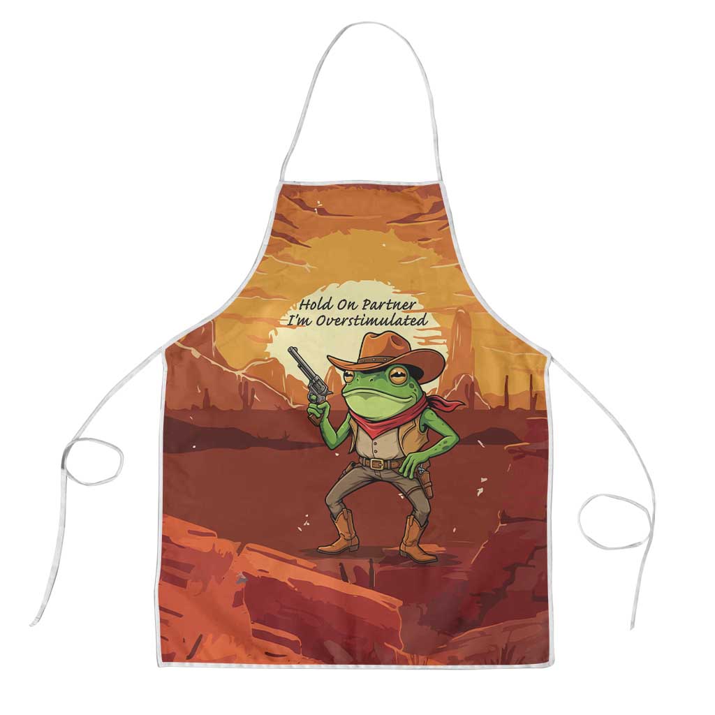 Cowboy Frog Outlaw Apron with Desert Sunset Silhouette Pattern