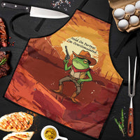 Cowboy Frog Outlaw Apron with Desert Sunset Silhouette Pattern
