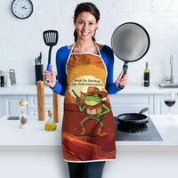 Cowboy Frog Outlaw Apron with Desert Sunset Silhouette Pattern
