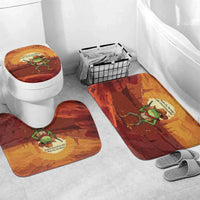 Cowboy Frog Outlaw Bathroom Set with Desert Sunset Silhouette Pattern