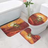 Cowboy Frog Outlaw Bathroom Set with Desert Sunset Silhouette Pattern