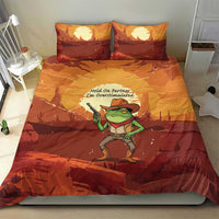 Cowboy Frog Outlaw Bedding Set with Desert Sunset Silhouette Pattern