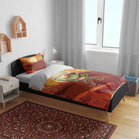Cowboy Frog Outlaw Bedding Set with Desert Sunset Silhouette Pattern
