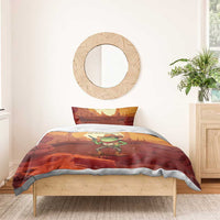 Cowboy Frog Outlaw Bedding Set with Desert Sunset Silhouette Pattern