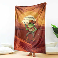 Cowboy Frog Outlaw Blanket with Desert Sunset Silhouette Pattern