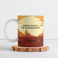 Cowboy Frog Outlaw Ceramic Mug with Desert Sunset Silhouette Pattern