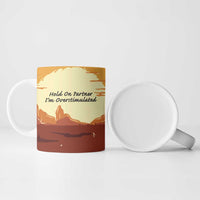 Cowboy Frog Outlaw Ceramic Mug with Desert Sunset Silhouette Pattern