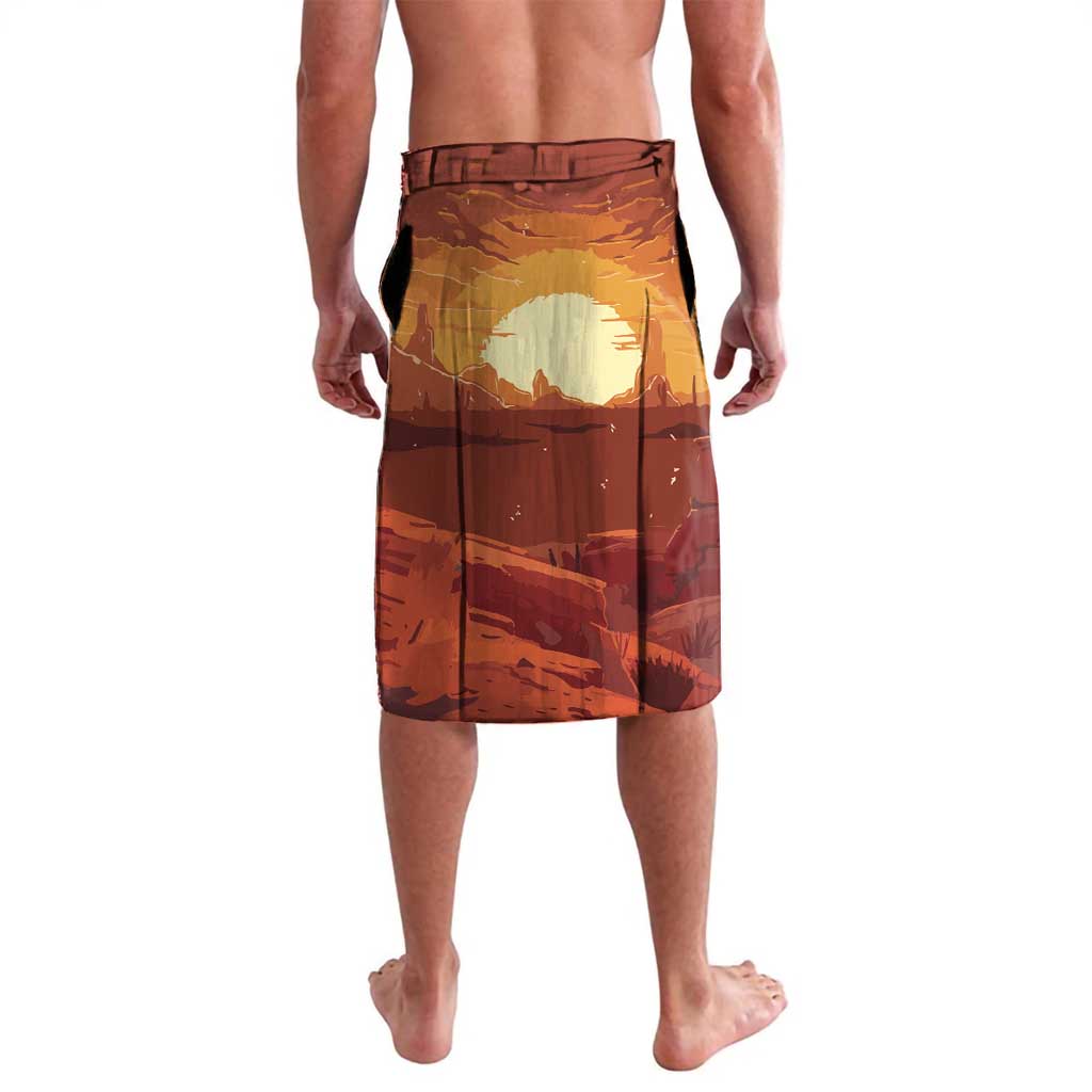 Cowboy Frog Outlaw Lavalava with Desert Sunset Silhouette Pattern
