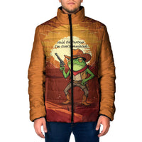 Cowboy Frog Outlaw Padded Jacket with Desert Sunset Silhouette Pattern