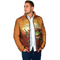 Cowboy Frog Outlaw Padded Jacket with Desert Sunset Silhouette Pattern