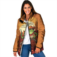 Cowboy Frog Outlaw Padded Jacket with Desert Sunset Silhouette Pattern