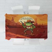 Cowboy Frog Outlaw Tablecloth with Desert Sunset Silhouette Pattern