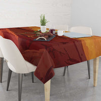 Cowboy Frog Outlaw Tablecloth with Desert Sunset Silhouette Pattern
