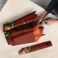 Cowboy Frog Outlaw Umbrella with Desert Sunset Silhouette Pattern