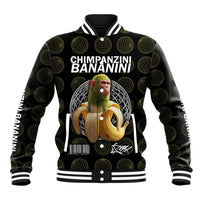 Chimpanzi Bananini Primate Baseball Jacket with 3D Wireframe Globe Pattern