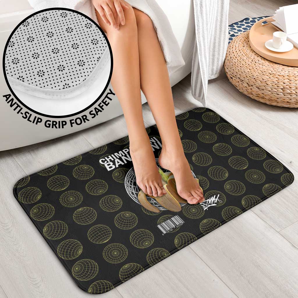 Chimpanzi Bananini Primate Bathroom Set with 3D Wireframe Globe Pattern