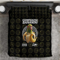 Chimpanzi Bananini Primate Bedding Set with 3D Wireframe Globe Pattern