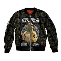 Chimpanzi Bananini Primate Bomber Jacket with 3D Wireframe Globe Pattern