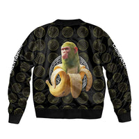 Chimpanzi Bananini Primate Bomber Jacket with 3D Wireframe Globe Pattern