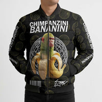 Chimpanzi Bananini Primate Bomber Puffer Jacket with 3D Wireframe Globe Pattern