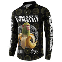 Chimpanzi Bananini Primate Button Sweatshirt with 3D Wireframe Globe Pattern