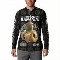 Chimpanzi Bananini Primate Button Sweatshirt with 3D Wireframe Globe Pattern
