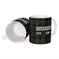 Chimpanzi Bananini Primate Ceramic Mug with 3D Wireframe Globe Pattern