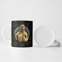 Chimpanzi Bananini Primate Ceramic Mug with 3D Wireframe Globe Pattern