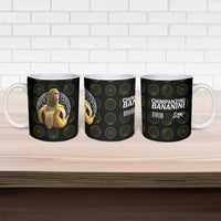 Chimpanzi Bananini Primate Ceramic Mug with 3D Wireframe Globe Pattern