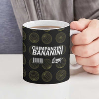 Chimpanzi Bananini Primate Ceramic Mug with 3D Wireframe Globe Pattern