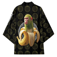 Chimpanzi Bananini Primate Kimono with 3D Wireframe Globe Pattern