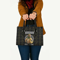 Chimpanzi Bananini Primate Leather Bag with 3D Wireframe Globe Pattern