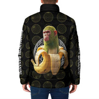Chimpanzi Bananini Primate Padded Jacket with 3D Wireframe Globe Pattern