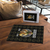 Chimpanzi Bananini Primate Puzzle with 3D Wireframe Globe Pattern