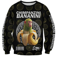 Chimpanzi Bananini Primate Sweatshirt with 3D Wireframe Globe Pattern