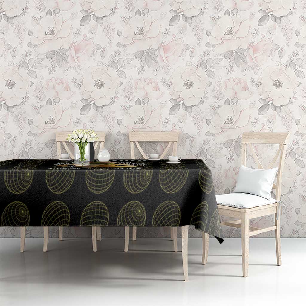 Chimpanzi Bananini Primate Tablecloth with 3D Wireframe Globe Pattern