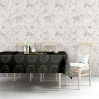 Chimpanzi Bananini Primate Tablecloth with 3D Wireframe Globe Pattern