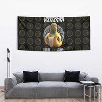 Chimpanzi Bananini Primate Tapestry with 3D Wireframe Globe Pattern