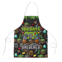 100 Days Level Unlocked Apron Gaming 100 Days of School Boys