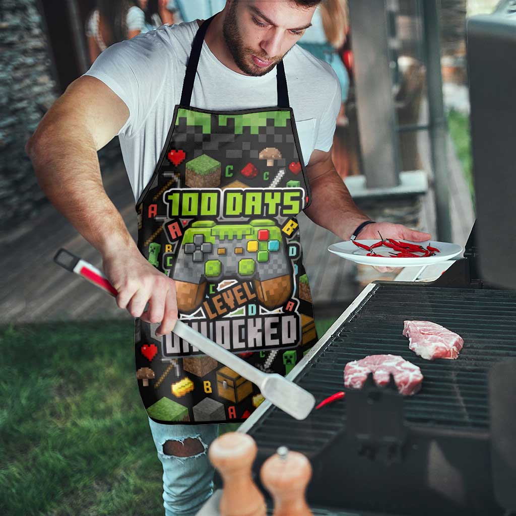 100 Days Level Unlocked Apron Gaming 100 Days of School Boys