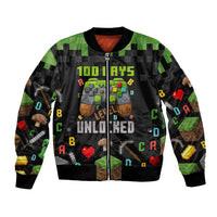 100 Days Level Unlocked Bomber Jacket Gaming 100 Days of School Boys