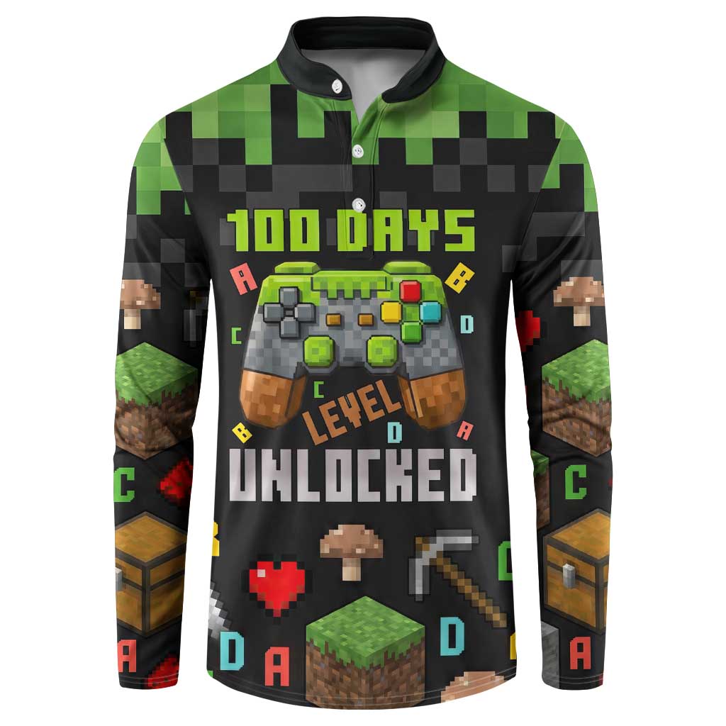 100 Days Level Unlocked Button Sweatshirt Gaming 100 Days of School Boys
