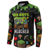 100 Days Level Unlocked Button Sweatshirt Gaming 100 Days of School Boys