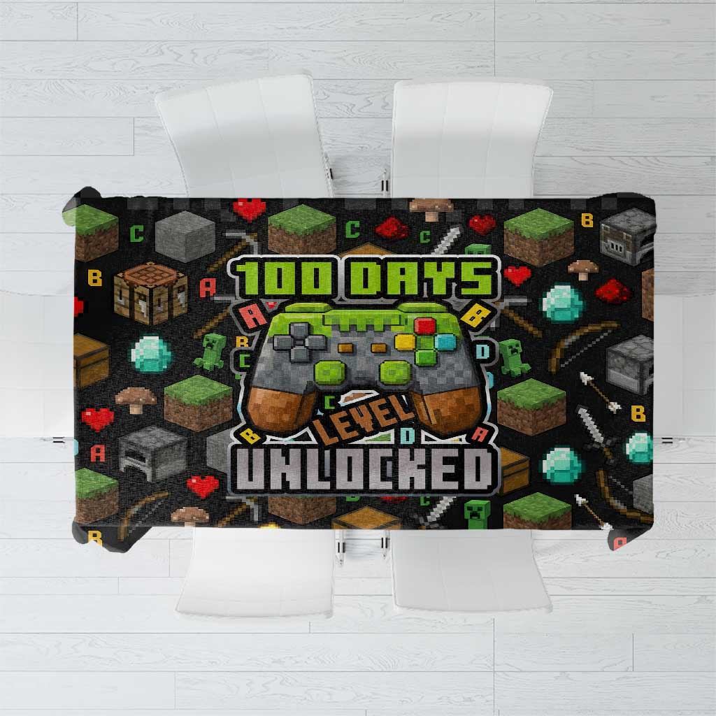 100 Days Level Unlocked Tablecloth Gaming 100 Days of School Boys