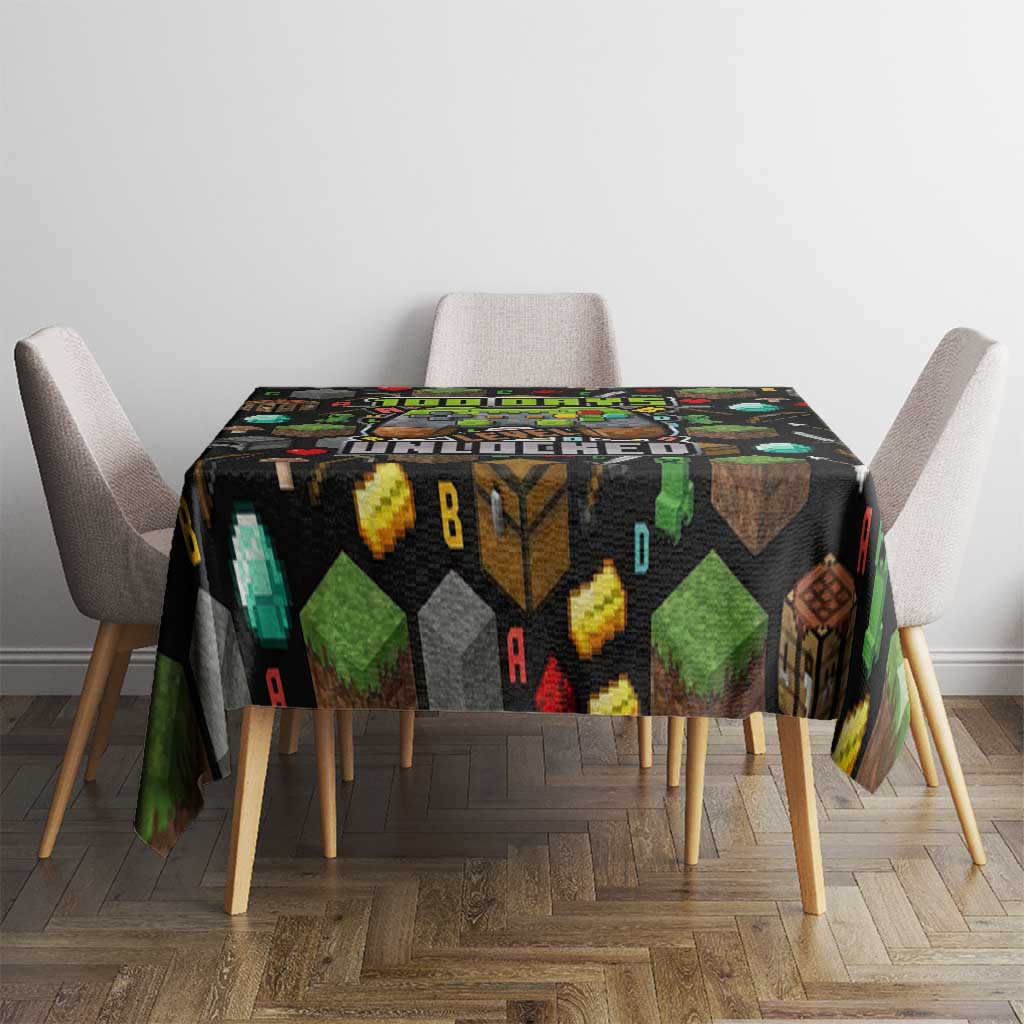 100 Days Level Unlocked Tablecloth Gaming 100 Days of School Boys