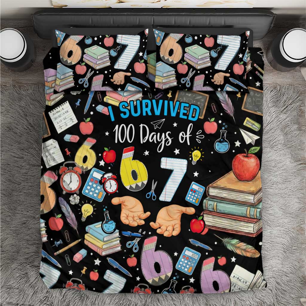 I Survived 100 Days of 67 Bedding Set 100th Day of School Teachers Kids