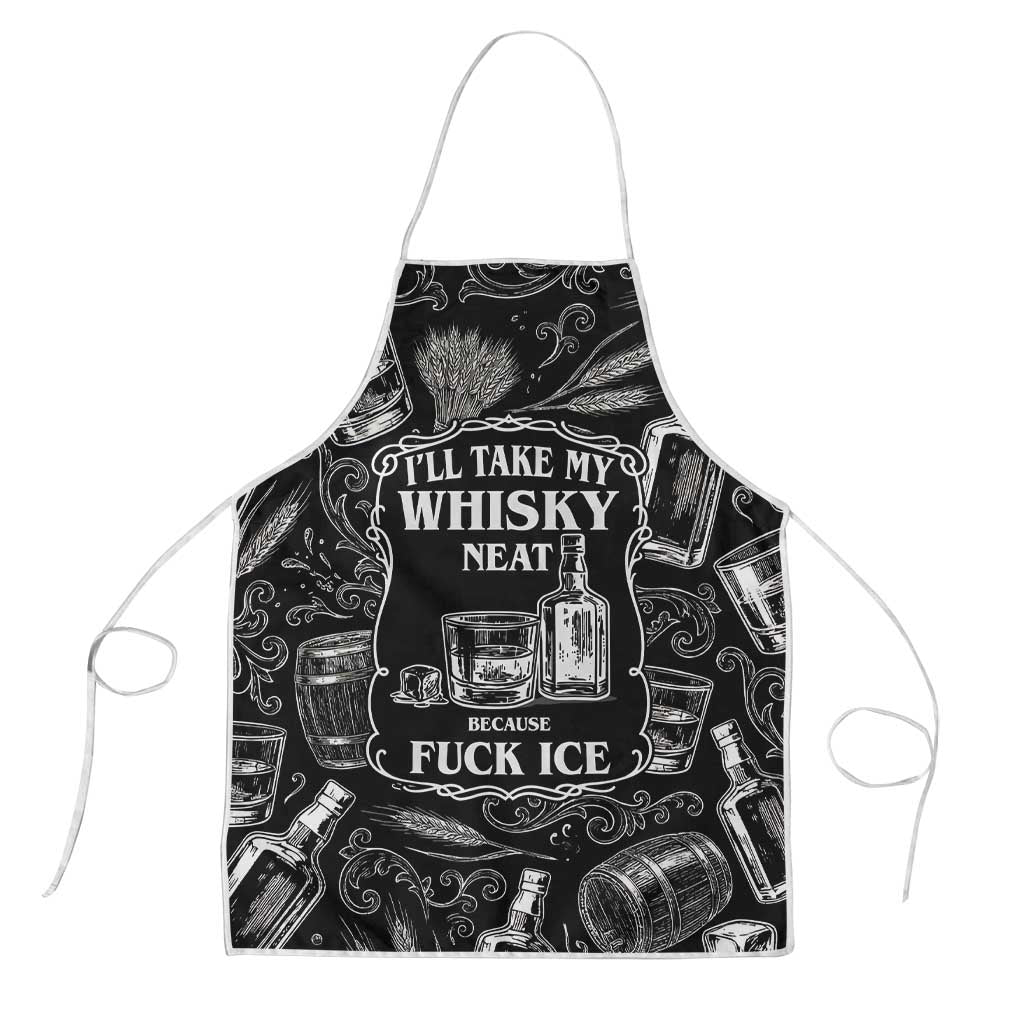 Whisky Neat Apron Vintage Bold Statement Design